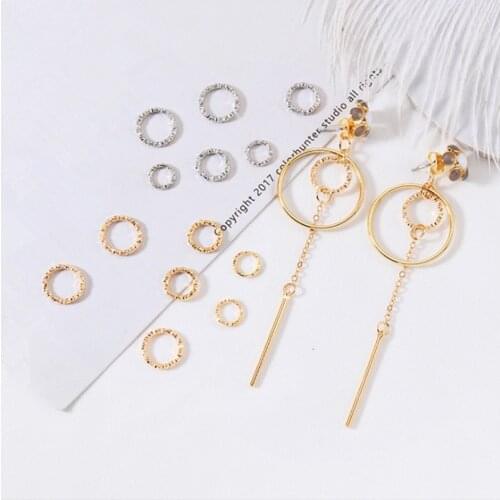 50pcs 7.8 9.8 11.8mm Metal Twist Link Circle Round DIY Hoop Earrings Base For Jewelry Making Finding DIY Earrings Connector