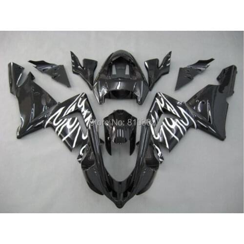 Newest Motorcycle Fairing kit for KAWASAKI Ninja ZX10R 2004 2005 ZX10R 04 05 COOL black white ABS Fairings set+7 gifts SF14