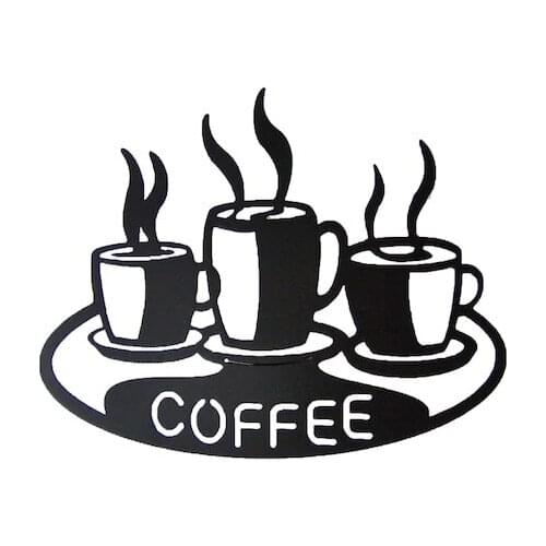 New Black Coffee Cups Metal 40cm x 50cm Modern Home Decor Living Room Decoration Wall Hanging European Style art Picture