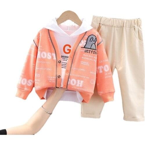 New Autumn Toddler Casual Costume Spring Baby Boys Clothes Suit Children Girls Jacket Hoodies Pants 3Pcs/Sets Kids Tracksuits
