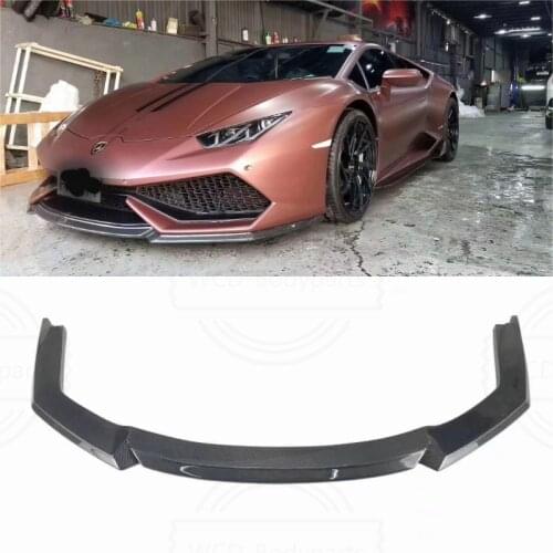 For Lamborghini LP580 LP610 2014-2020 V Style Real Carbon Fiber Car Front Bumper Lip Spoiler Splitters Aprons Cover