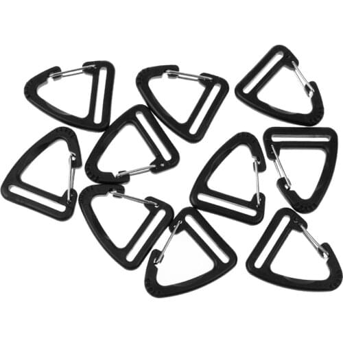 10 Pack Plastic Buckles Hook Climbing Carabiner Hanging Keychain Keyring For 25mm Strap Backpacks