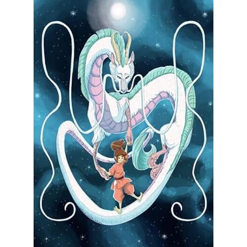 Full Square/Round 5D Diamond Painting Cartoon Dragon Pattern 3D Embroidery Cross Stitch Mosaic Rhinestones Home Decoration DF343