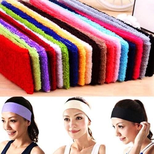 Universal Sport Sweat Sweatband Headband Yoga Workout Stretch Hair Band Towel Sweat absorption Outdoor Gym sports accessory
