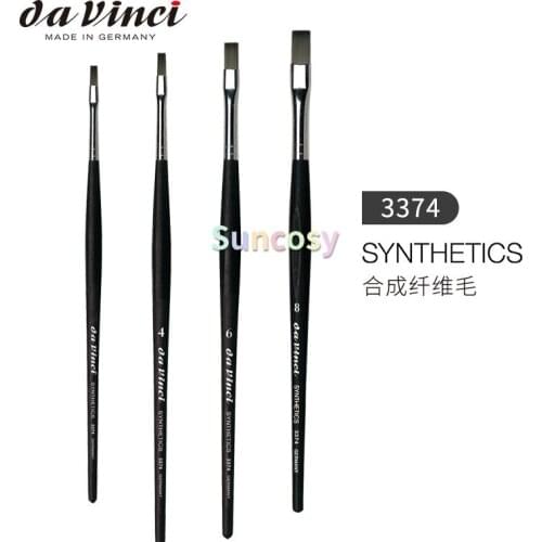 Da Vinci Nails Series 3374 Gel Technique Nail Brush, Watercolor Brush, Flat Elastic Synthetic with Easy Grip Handle