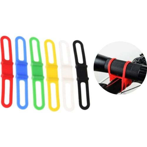 6 Colors Silicon Strap Mountain Road Bike Torch Phone Flashlight Bands Elastic Bandage Bicycle Light Mount Holder Accessories