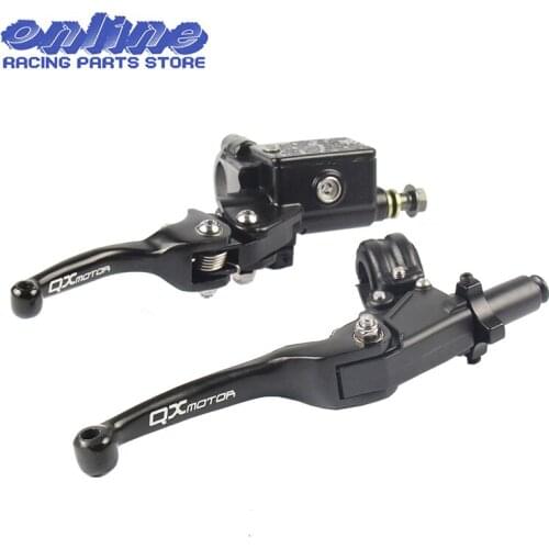 QXMOTOR Logo CNC Folding Brake Lever ASV Clutch Lever With Front Pump Fit CRF KLX YZF RMZ Motorcycle Dirt Bike Motocross Part