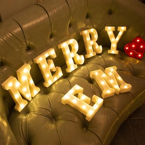 Alphabet Light Battery Marquee Sign Lamp Party Decoration Wedding Luminous Creative Christmas Indoor Night Lamp LED Letter Light