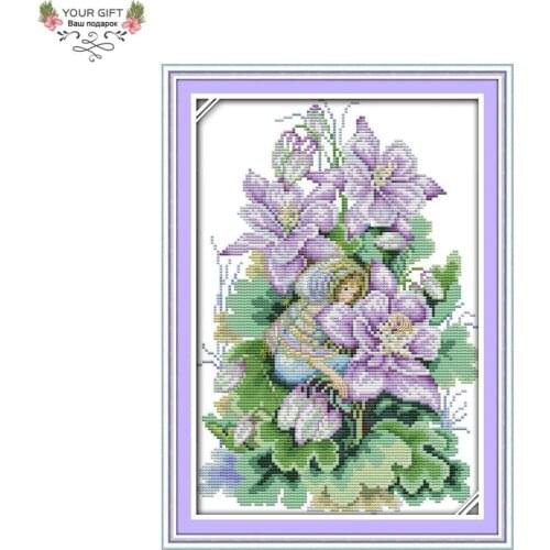 Joy Sunday H475 Free Shipping 14CT 11CT Stamped and Counted Home Decoration A Magnolia Spirit Flowers Embroidery Cross Stitch