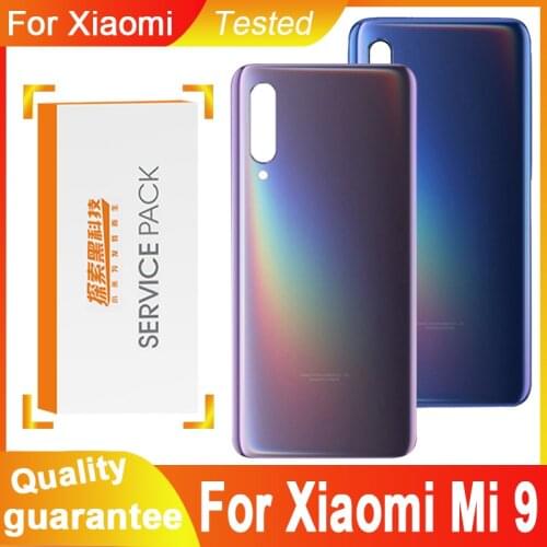 Back Housing Replacement for Xiaomi Mi 9 Back Cover Battery Glass adhesive Sticker with Camera Lens for Xiaomi Mi9 Rear Cover