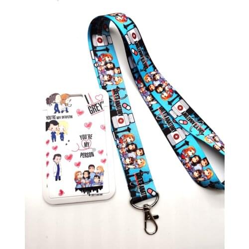 1 set Doctor nurse lanyard card Lanyard Key Lanyard Cosplay Badge ID Cards Holders Neck Straps Keychains