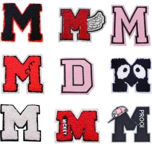 1 Piece Of Fancy Towel English Letter M Custom Combination Patch Clothing Embroidery Name DIY Clothing Name Accessories Badge
