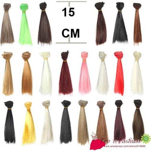 1pcs hair 15cm shine color heat resistant straight doll hair for 1/3 1/4 1/6 BJD doll diy accessory