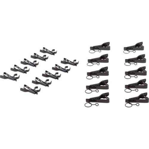 10 Pack Mini Ring Type Microphone Clip Hold Shock Secure Lapel Mic Clamp Replacement Kit for Headset Microphones