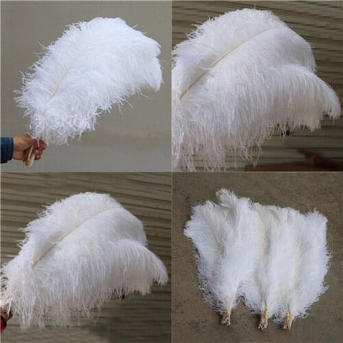 100PCS White Ostrich Feathers 15-75cm Fluffy Feather Decoration for Wedding Home DIY Decorative Celebration Plumas Wholesale