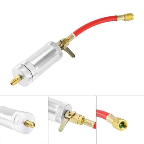 1x 1/4SAE R134 2 oz Oil Injector R134A R12 R22 Car A/C AC Oil&Dye Injection Tool