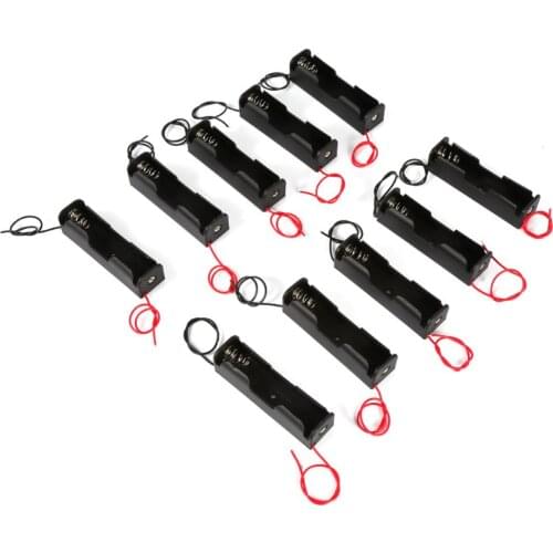 1 X 18650 Plastic Shell Battery Holder Case 18650 Battery Power Bank Clip Holder Storage Box Clip Black With Wire