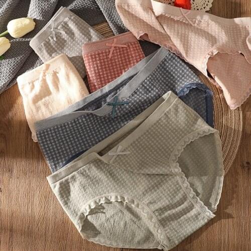 3Pcs/set New Womens Cotton Panties Girl Seamless Lattice Briefs Ms. Cotton Underwear Sexy Ladies Briefs Japanese Underwear