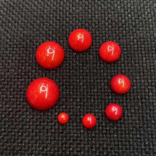 5Pcs/pack Artificial Coral Cabochons Red Color Oval Round Shape Non-porous Beads DIY Handmade Jewelry Accessories Size 3-14mm