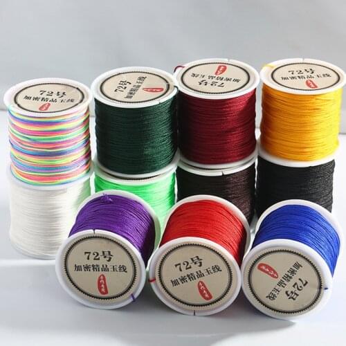 50M/Roll 0.8mm Wholesale Bright and Silky Rat Tail Chinese Knot Cord Bracelet Cord Bead Cord Jewelry Beading String For Bracelet