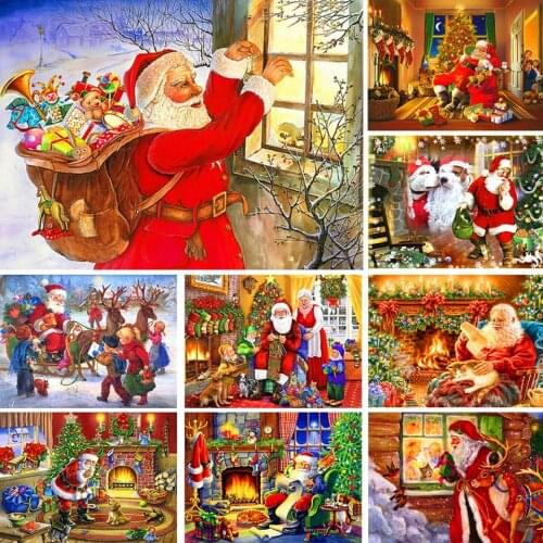 5D DIY Diamond Painting Cute Santa Claus Kit Full Drill Embroidery Mosaic Art Picture of Rhinestones Home Decor Christmas Gift