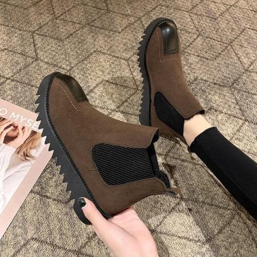PUPUDA Women Boots New Chelsea Boots Women Fashion Ankle Boots For Women Casual Leather Shoes Ladies 2021 Shoes Ladies