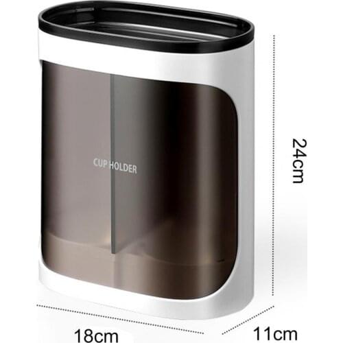 Paper Cup Storage Double Barrel Wall Mounted Plastic Versatile Disposable Cup Dispenser for Home Disposable Cup Storage