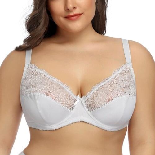 New Ladies Sexy Bras for Women Lace Bralette Underwire Plus Size B C D E 38 40 42 44 46 48 50 52 54 for Big Breast BH