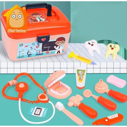 Kids Pretend Play Dentist Set Girls Simulation Role Play Hospital Doctor Nurse Medical Tool Game Educational Toys For Children