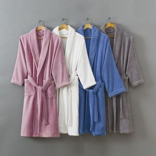 Beauty salon yukata robe five-star hotel cotton bathrobe winter towel material thickening unisex pajamas couple absorbent robe