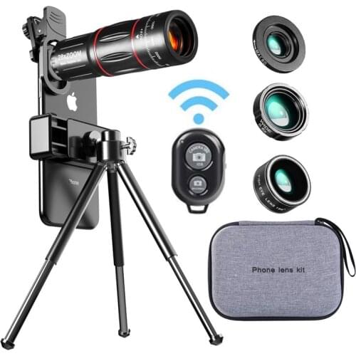 Tongdaytech 28X HD Phone Camera Lens Telescope Zoom Macro Lens Fish Eye Lente With Tripods For Iphone Samsung Xiaomi Smartphone