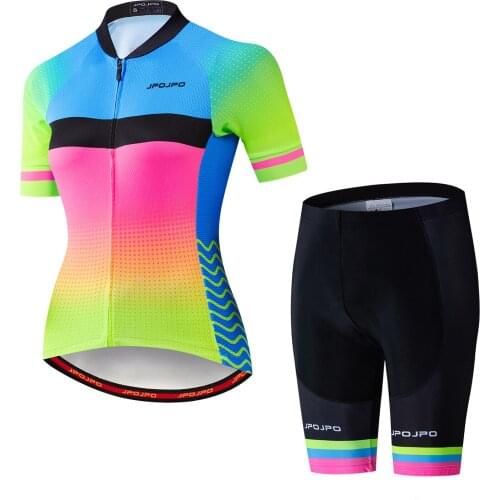 JPOJPO Cycling jersey Women summer short sleeve bike Shirts Top MTB Bicycle clothing Quick Dry Ropa ciclismo Cycle jersey Suits