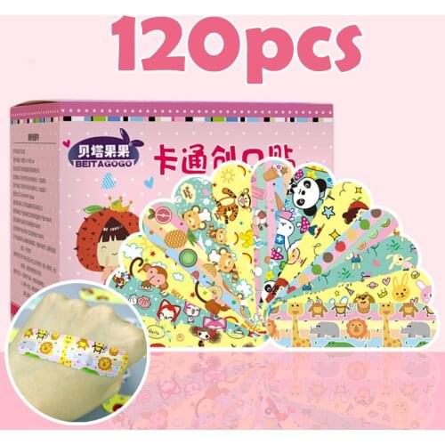 10/120pcs Cute Cartoon Medical Patch Waterproof Wound Adhesive Bandages Dustproof Breathable First Band Aid Adhesive for Kids