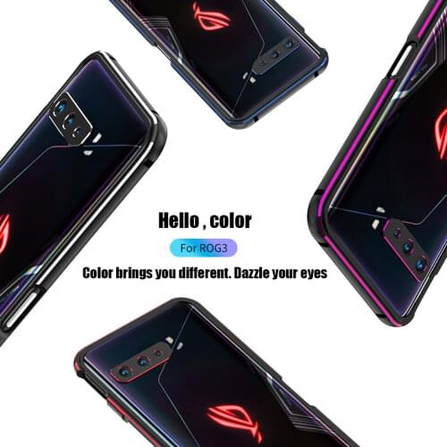 Metal Bumper Case For Asus ROG Phone 3 Cases Luxury Dual Color Aluminum Frame Phone Protective Case For Asus ROG 2 Fundas Couple