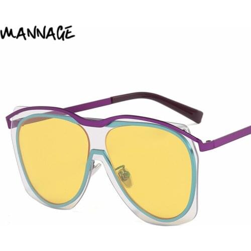 Personality Oversized Sunglasses Color Lens Cool One Piece Frame Glasses Male Female Shades Windproof Summer UV400 Eyewear