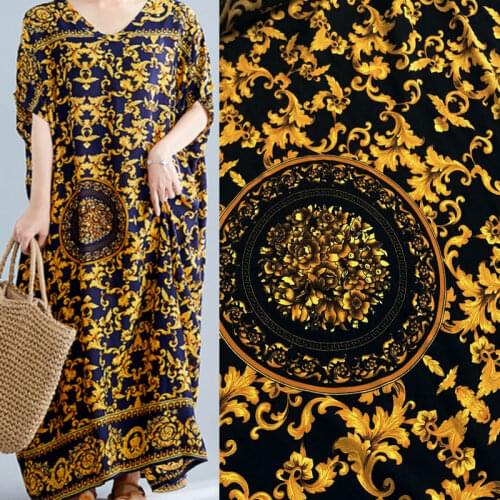 Cashew flowers printed soft hang cotton Fabric for Bohemian dress Rayon Poplin Fabric DIY patchwork sewing scarf tissus cloth