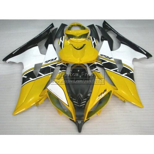 Injection mold plastic fairing kit For YAMAHA YZF R6 2008 -2013 2014 yellow white black fairings set YZFR6 08 09 10 11-14 JL60