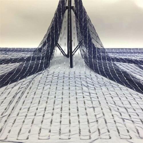 Latest African Organza Lace Fabric 2020 High Quality Lace Beaded Sequins French Nigerian Lace Fabric For Wedding Party RUN68-31