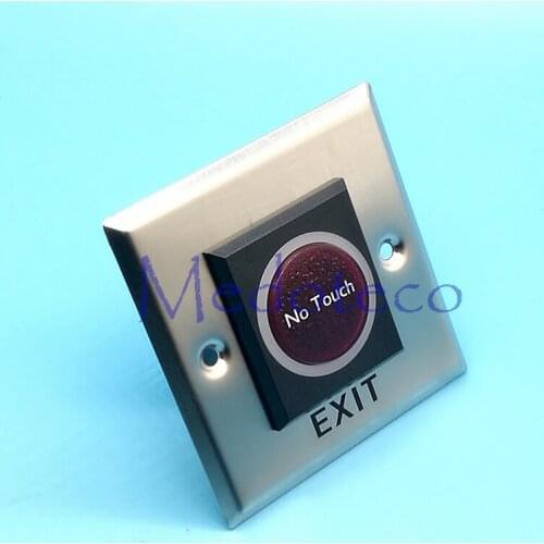 Wholesale No Touch Infrared Exit Button NC/NO/COM 86*86mm Metal Exit Push Button Release Switch For Door Access Control System