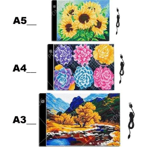 PDMDOG A3/A4/A5 Three Level Dimmable Led Light Pad,Tablet Tools Diamond Painting Accessories Diamond Embroidery Eye Protection