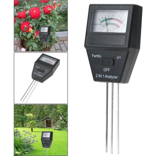 2in1 PH Meter Soil Moisture Acidity Tester with 3 Probes Garden Bonsai Fertility Nutrient Meter Instrument Tool