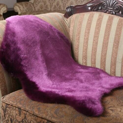Plain Soft Fluffy Bedroom Faux Fur Fake Single Sheepskin Rugs Washable Hairy Mat Home Decor
