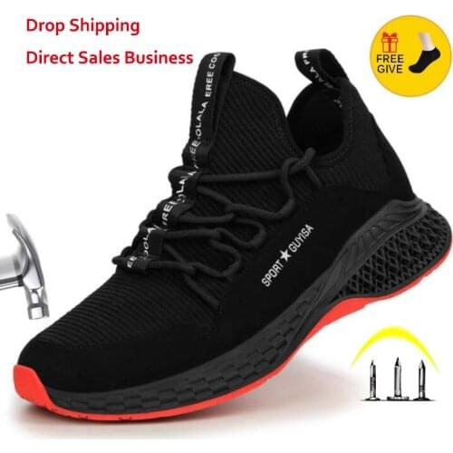 Air Mesh Steel Toe Work Shoes Breathable Working Shoes Man And Women Safety Lightweight Puncture-Proof Safety Boots Dropshipping