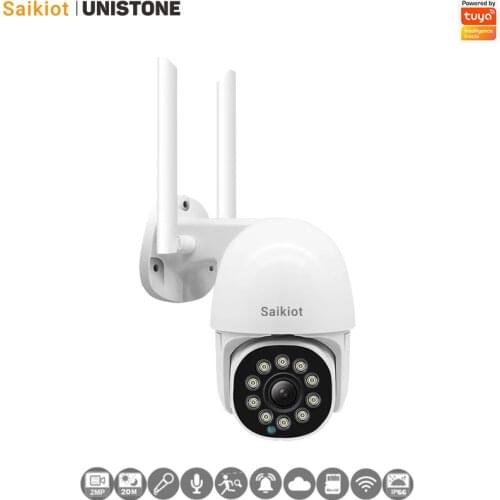 Saikiot Tuya Smart 2MP WIFI Waterproof Speed Dome Dual Light with Auto Tracking Camera powered by Unistone