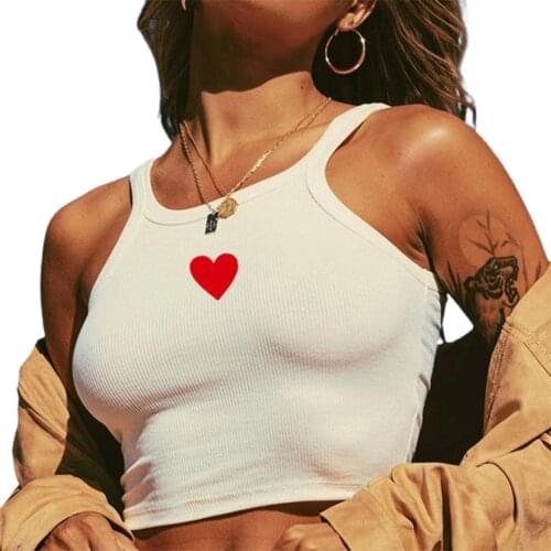 Sexy Camisole Women Crop Top Print O-neck Spaghetti Strap Slim Camis Tops Exposed Navel Summer Tube Top Tank