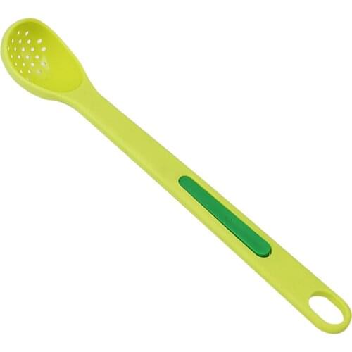 Long Handle Strainers 2 in 1 Colander Spoon Filter Canned Fruit Juice Filtering Spoon Stainless Steel Fruit Fork Cooking Tools