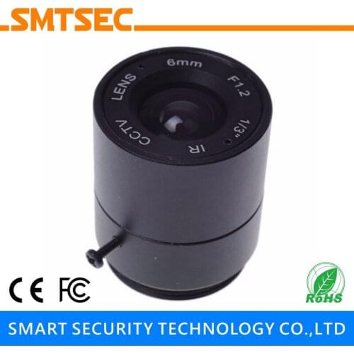 SMTSEC SL-6012F 6.0mm F1.2 1/3" CS Mount Fixed Iris Lens for CCTV Surveillance IP Camera