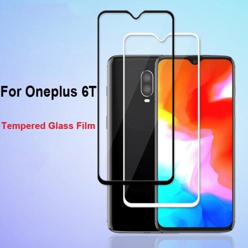 Ultra-Thin white black color full screen protector Tempered Glass film 6.41'' For Oneplus 6T 1+6T Screen protective glass film