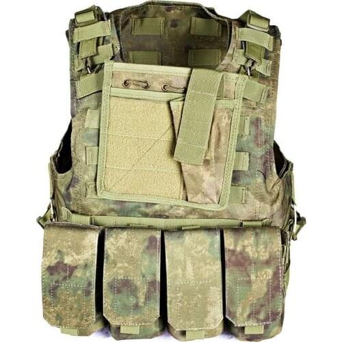 Military Molle Tactical FSBE Style Carrier Vest w/ Medical pouch A-TACS FG 1000D Nylon