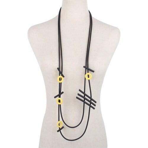 YD&YDBZ New Yellow Circle Metal Necklaces Women Punk Style Multi-layer Rubber Statement Necklace Gothic Party Jewelry Accessorie